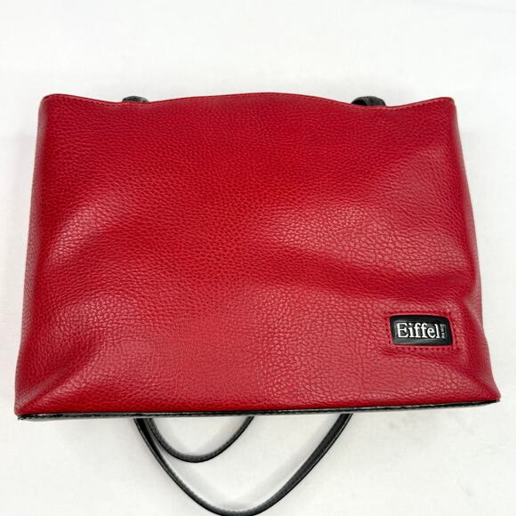 Vintage La Tour Eiffel Paris Red Leather Shoulder Bag - Picture 11 of 12